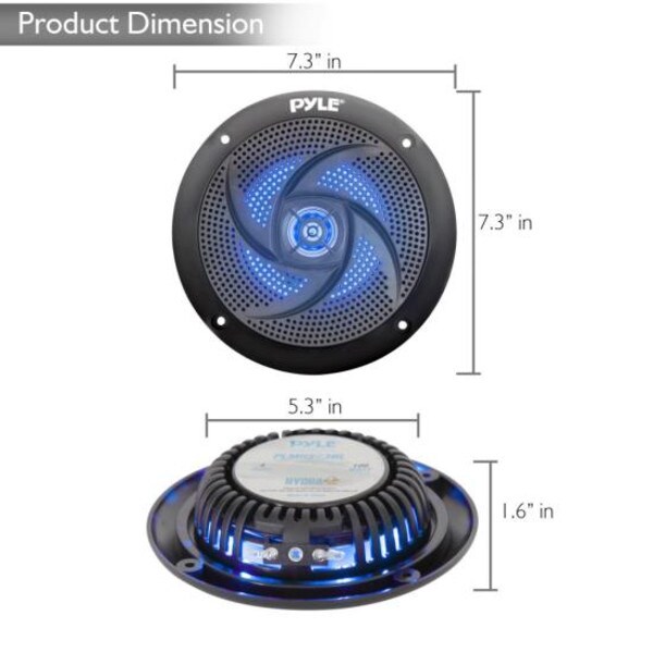 Main product image for Pyle PLMRS63BL 6.5 Low-Profile Waterproof Marine Spea267-7035